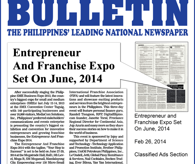 Entrepreneur and Franchise Expo Manila Bulletin