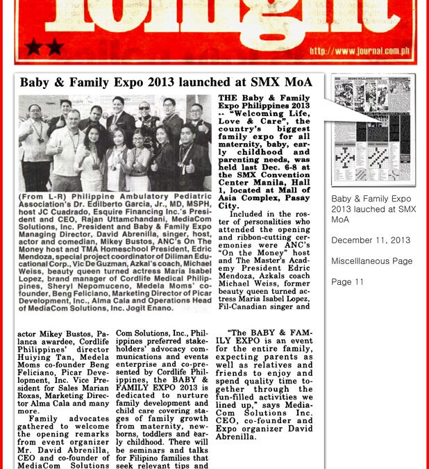 People’s Journal Tonight: Baby and Family Expo 2013 Launched at SMX Convention Center Manila